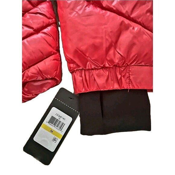 GUESS Women's Quilted Red Chevron Packable Zip Puffer Jacket Coat 22QMP180, Sz M - Picture 10 of 11